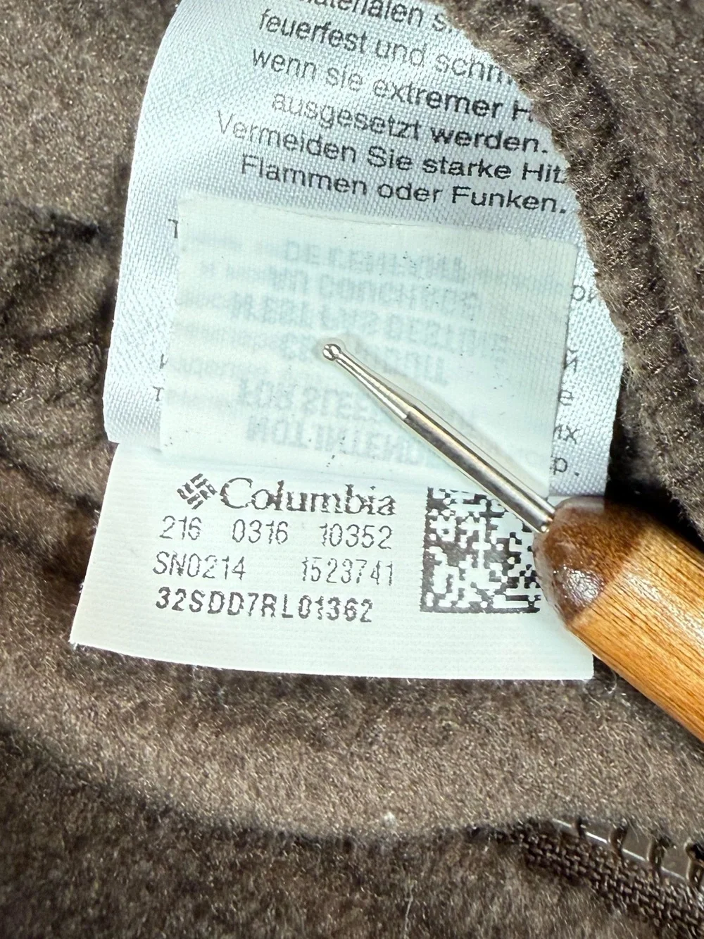 COLUMBIA Baby Fleece Bunting Bear Pram Suit 0–3m Hooded One Piece Cozy Outdoor